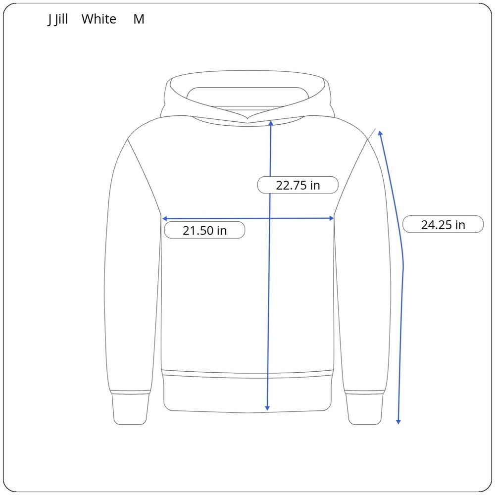 J. Jill Textured Woven Cotton Bright White Pullover Hoodie Women's Medium Pocket - Picture 3 of 7